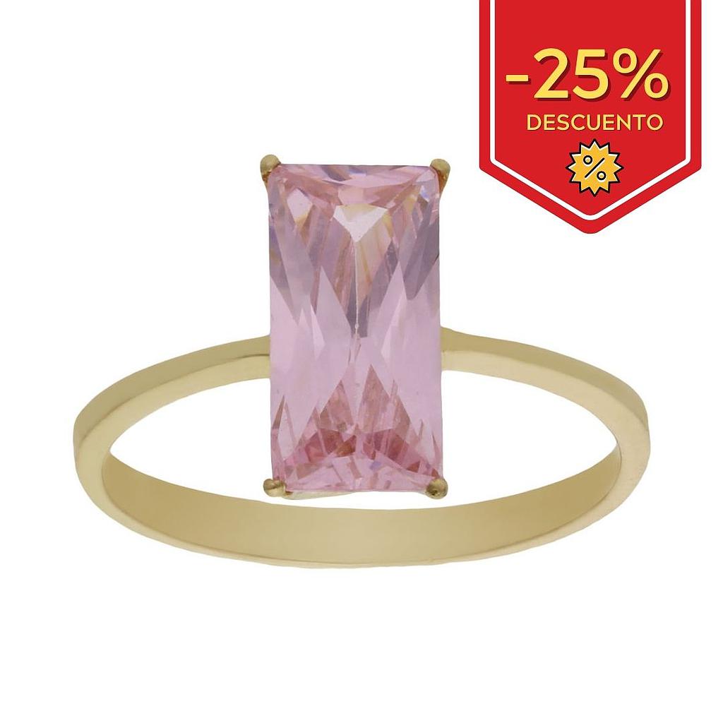 SORTIJA ORO 18KL - PIEDRA ROSA