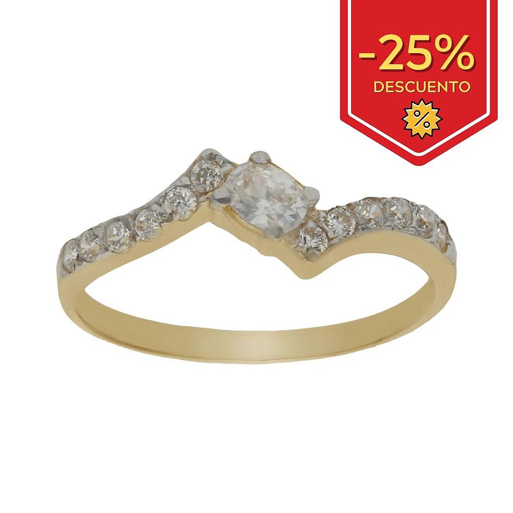 SORTIJA BICOLOR ORO 18KL CIRCONITAS