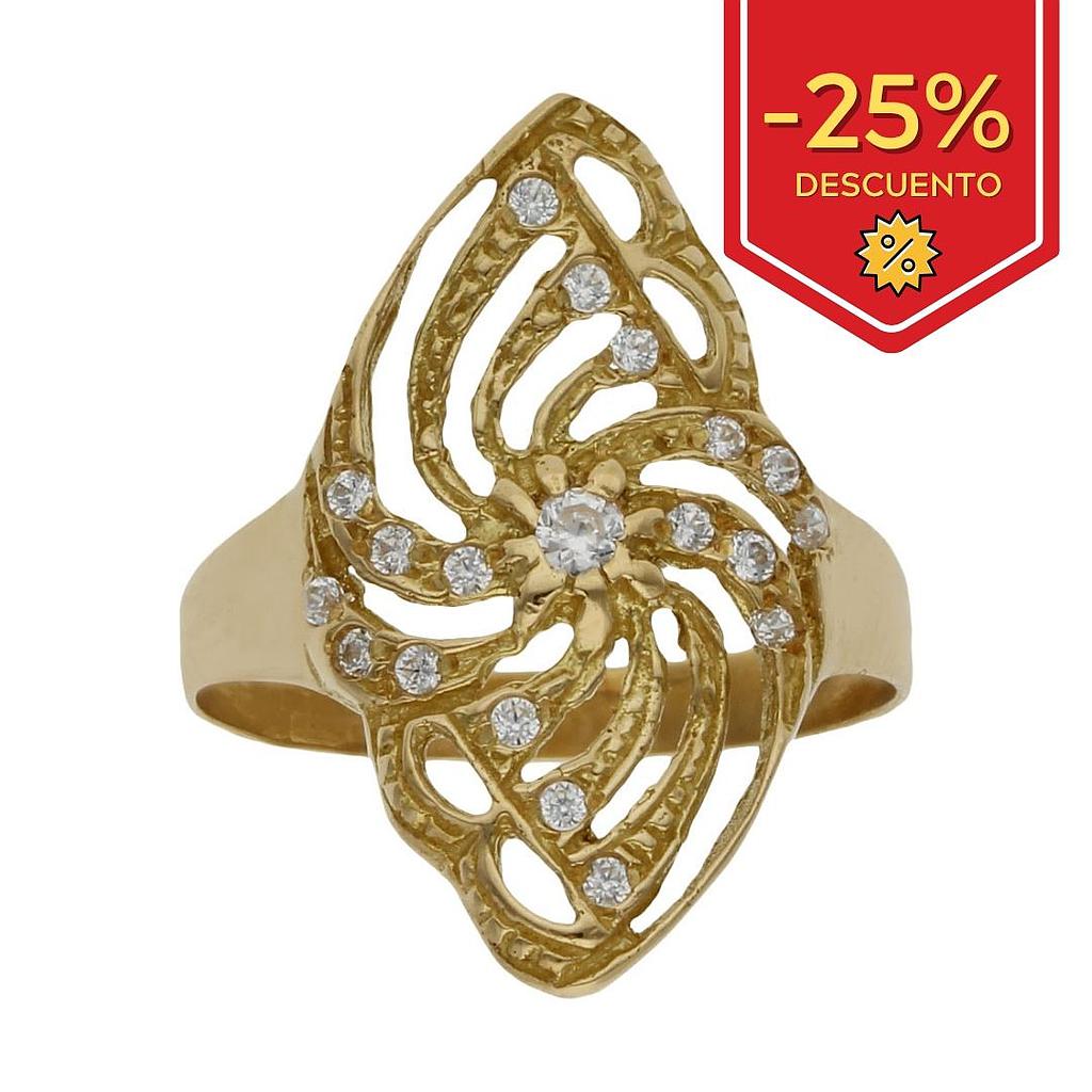 SORTIJA LANZADERA ORO 18KL CIRCONITAS