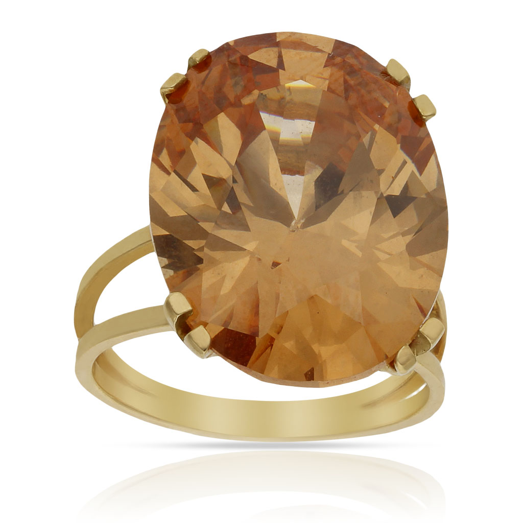 SORTIJA ORO 18KL - PIEDRA CHAMPAN