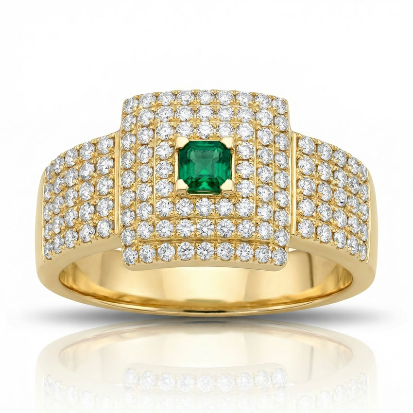 SORTIJA ORO 18KL CRISOPAL Y CIRCONITAS