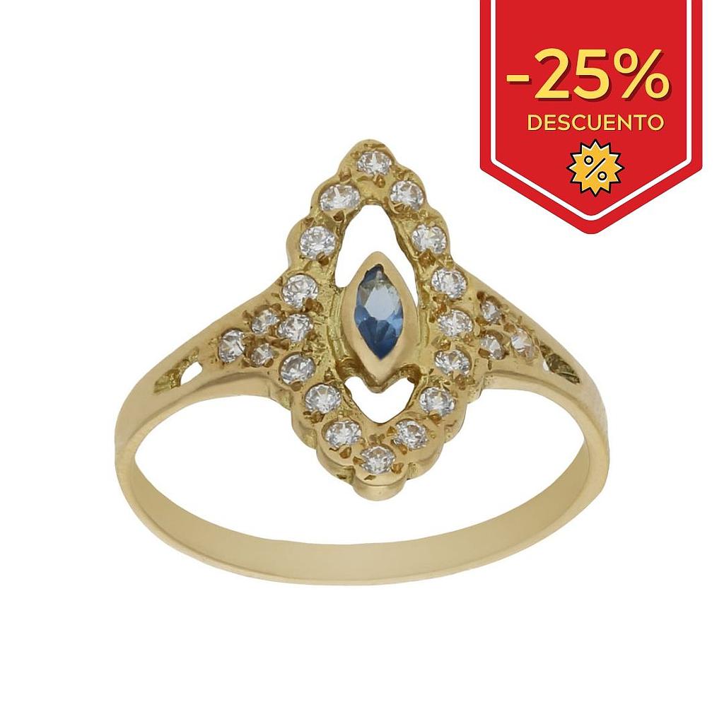 SORTIJA ORO 18KL LANZADERA CIRCONITAS