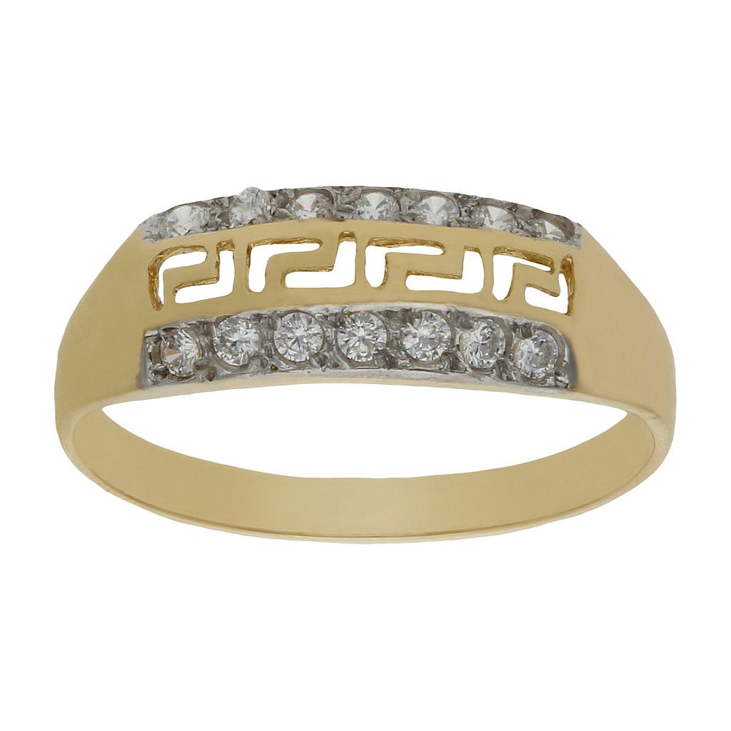 SORTIJA GRECA ORO 18KL CIRCONITAS