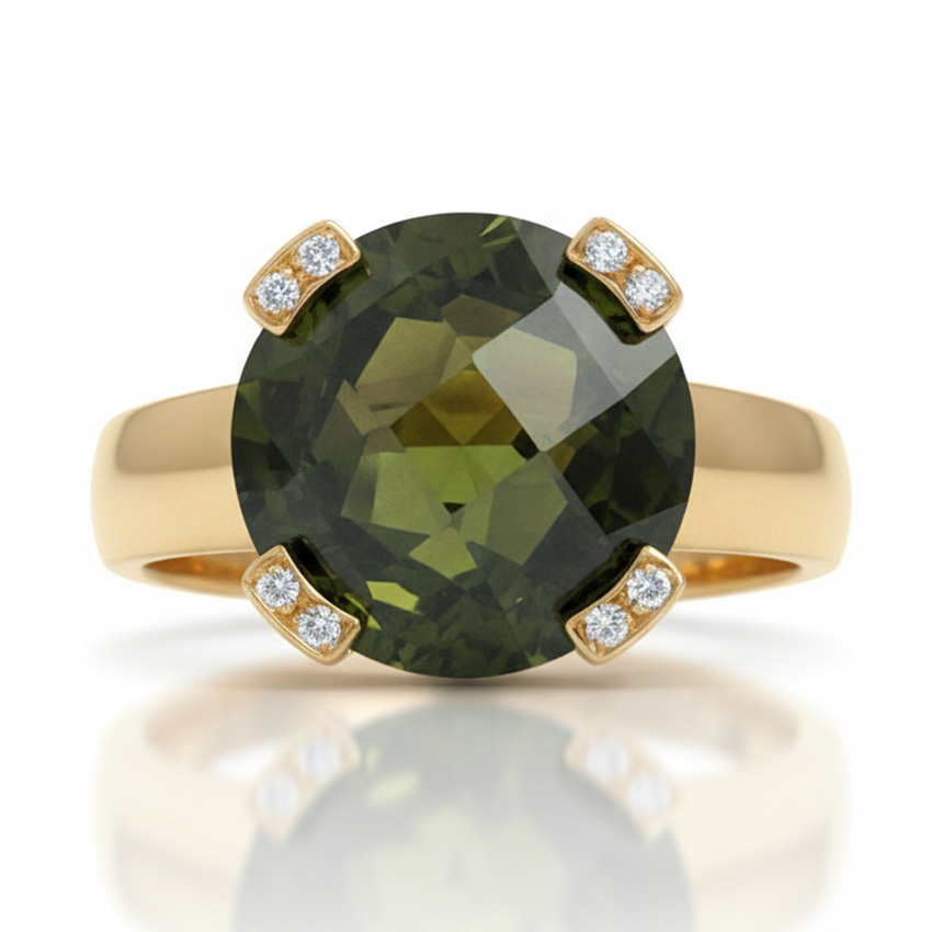 SORTIJA ORO 18KL OLIVINA