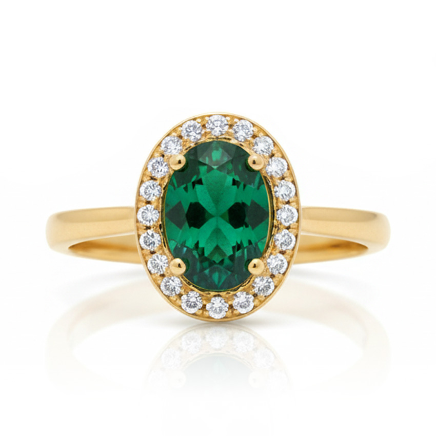 SORTIJA ORO 18KL CRISOPAL VERDE