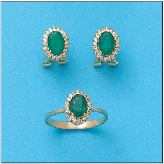 SORTIJA ORO 18KL  ESMERALDA FINA