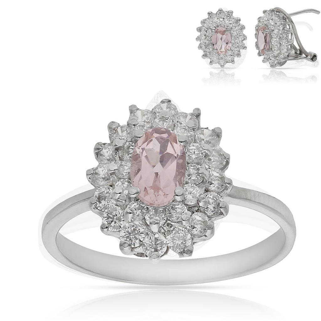 SORTIJA ORO BLANCO 18KL NANO MORGANITA