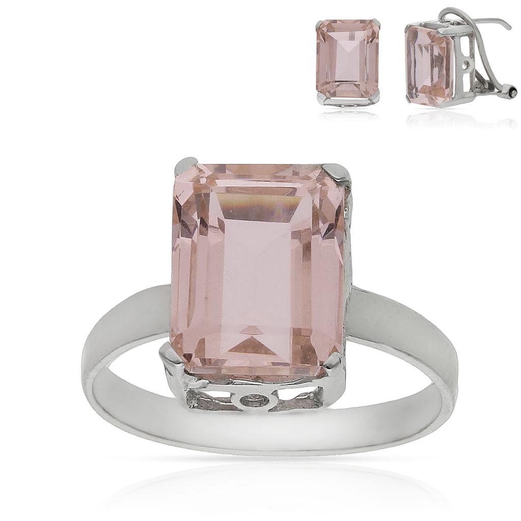 SORTIJA ORO BLANCO 18KL NANO MORGANITA