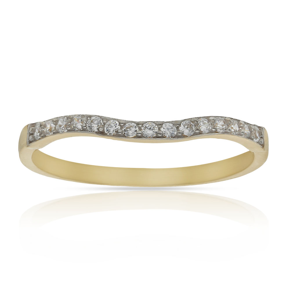 SORTIJA ORO 18KL ONDA CIRCONITAS