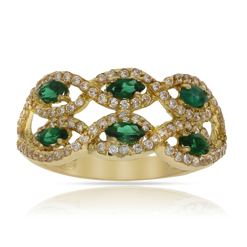 SORTIJA ORO 18KL CRISOPAL VERDE + CIRCONITAS