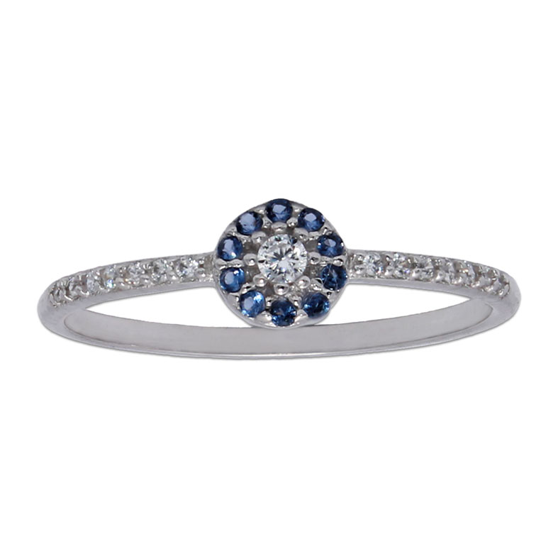 SORTIJA ORO BLANCO 18KL - COLOR AZUL