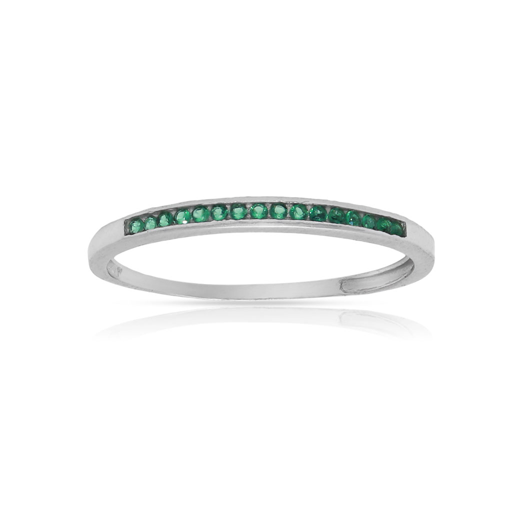 SORTIJA ORO BLANCO 18KL - CRISOPAL VERDE