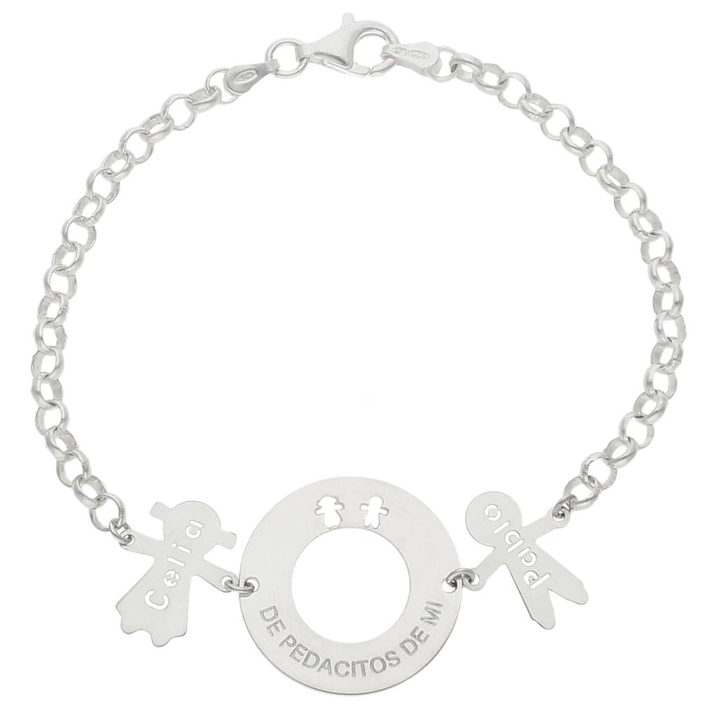 PULSERA PLATA 925MM DE PEDACITOS DE MI