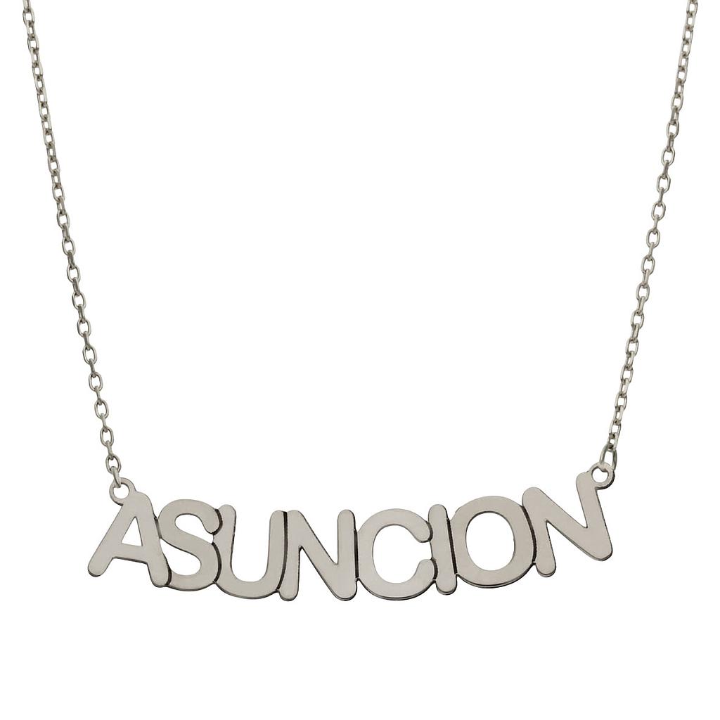 GARGANTILLA ORO BLANCO 18KL NOMBRE MEDIANO