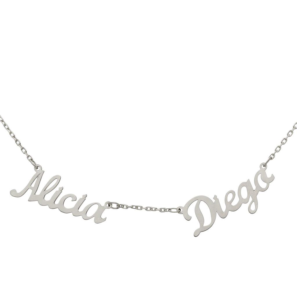 GARGANTILLA ORO BLANCO 18KL - 2 NOMBRES