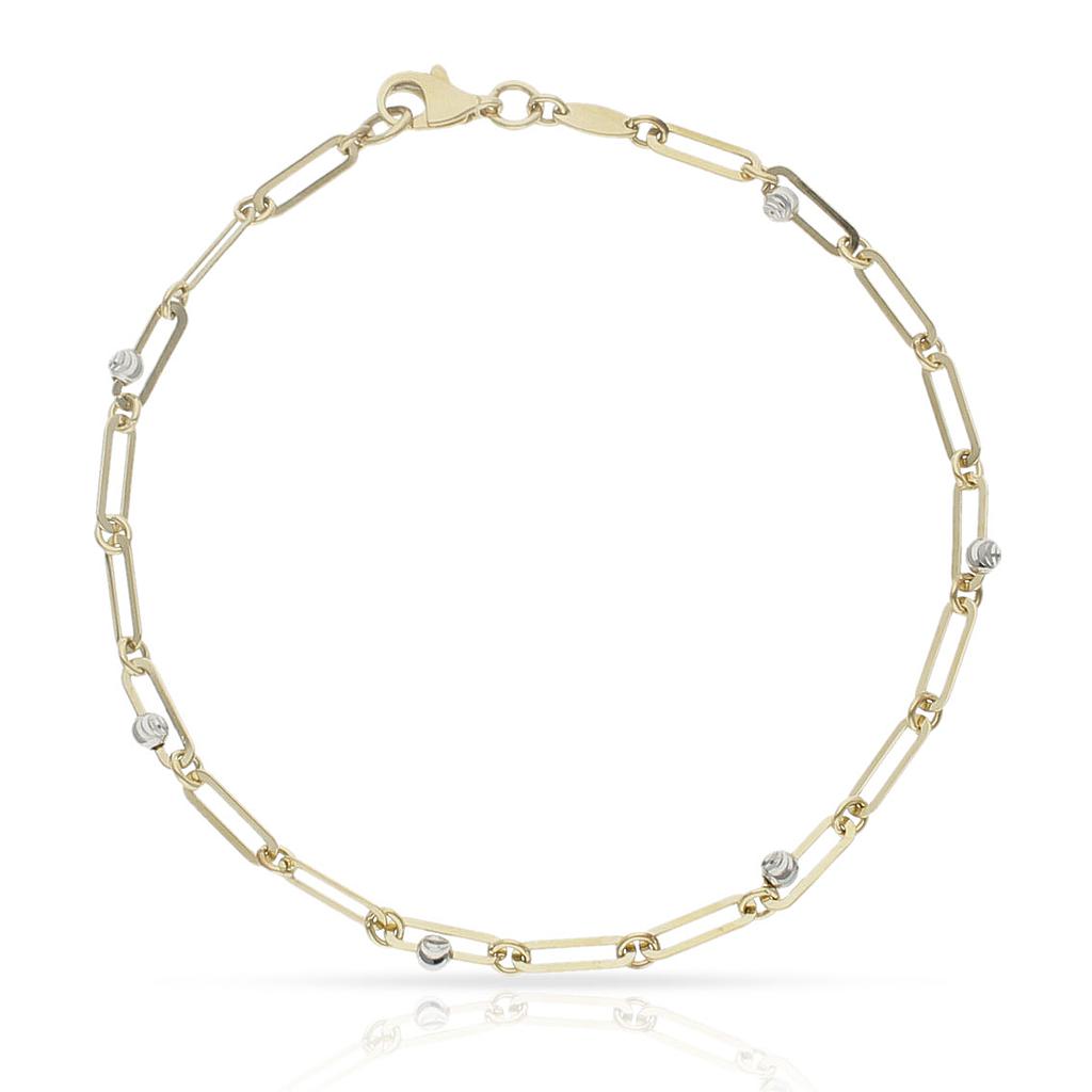 PULSERA ORO 18KL BOLAS + ESLABONES - 3MM