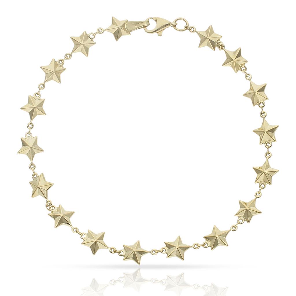 PULSERA ORO 18KL ESTRELLAS - 7MM