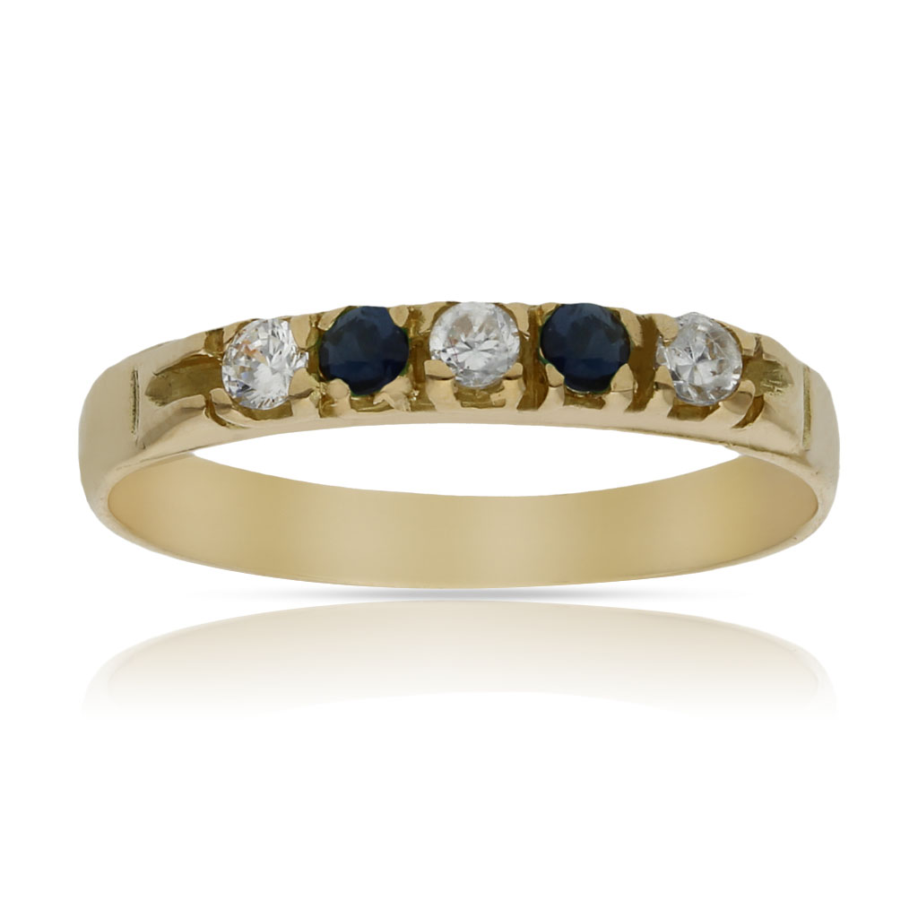 SORTIJA ORO 18KL ZAFIROS FINOS + CIRCONITAS