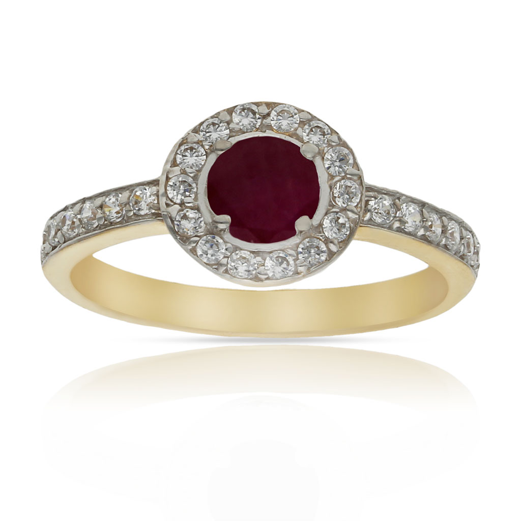 SORTIJA ORO 18KL RUBIES FINOS + CIRCONITAS