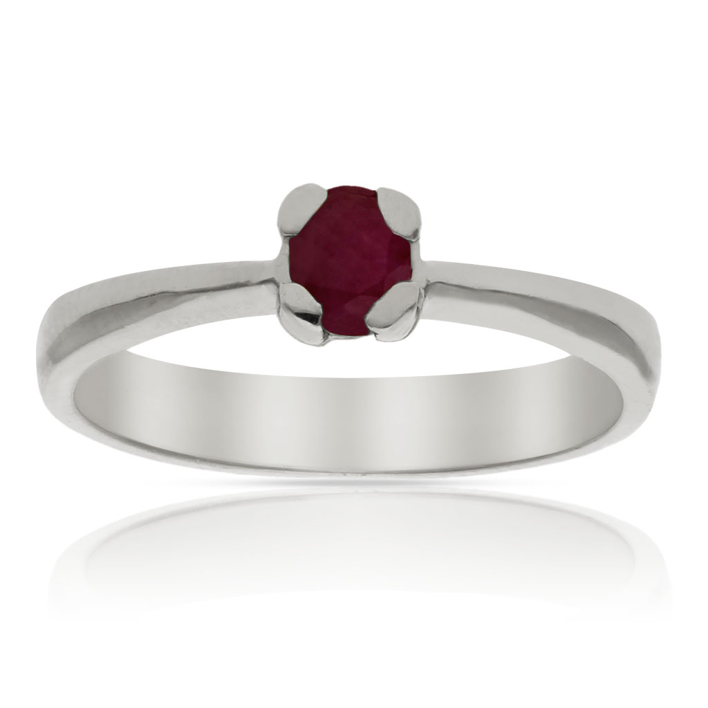 SORTIJA ORO BLANCO 18KL RUBI FINO