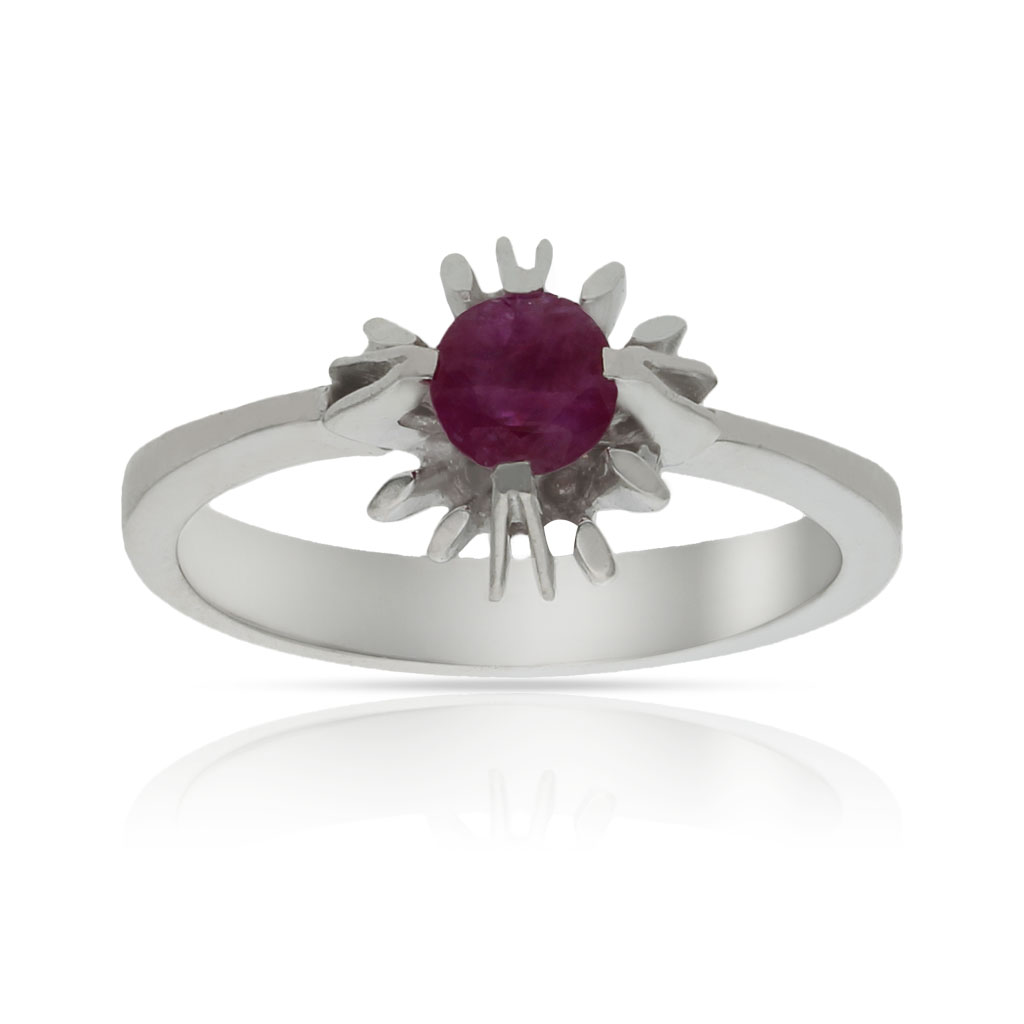 SORTIJA ORO BLANCO 18KL RUBI FINO