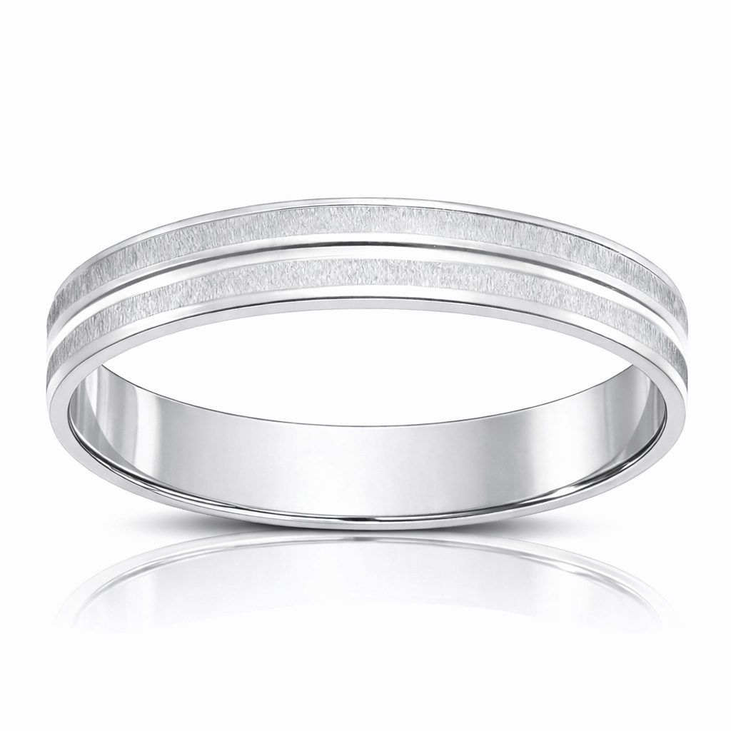 ALIANZA ORO BLANCO 18KL - 4MM