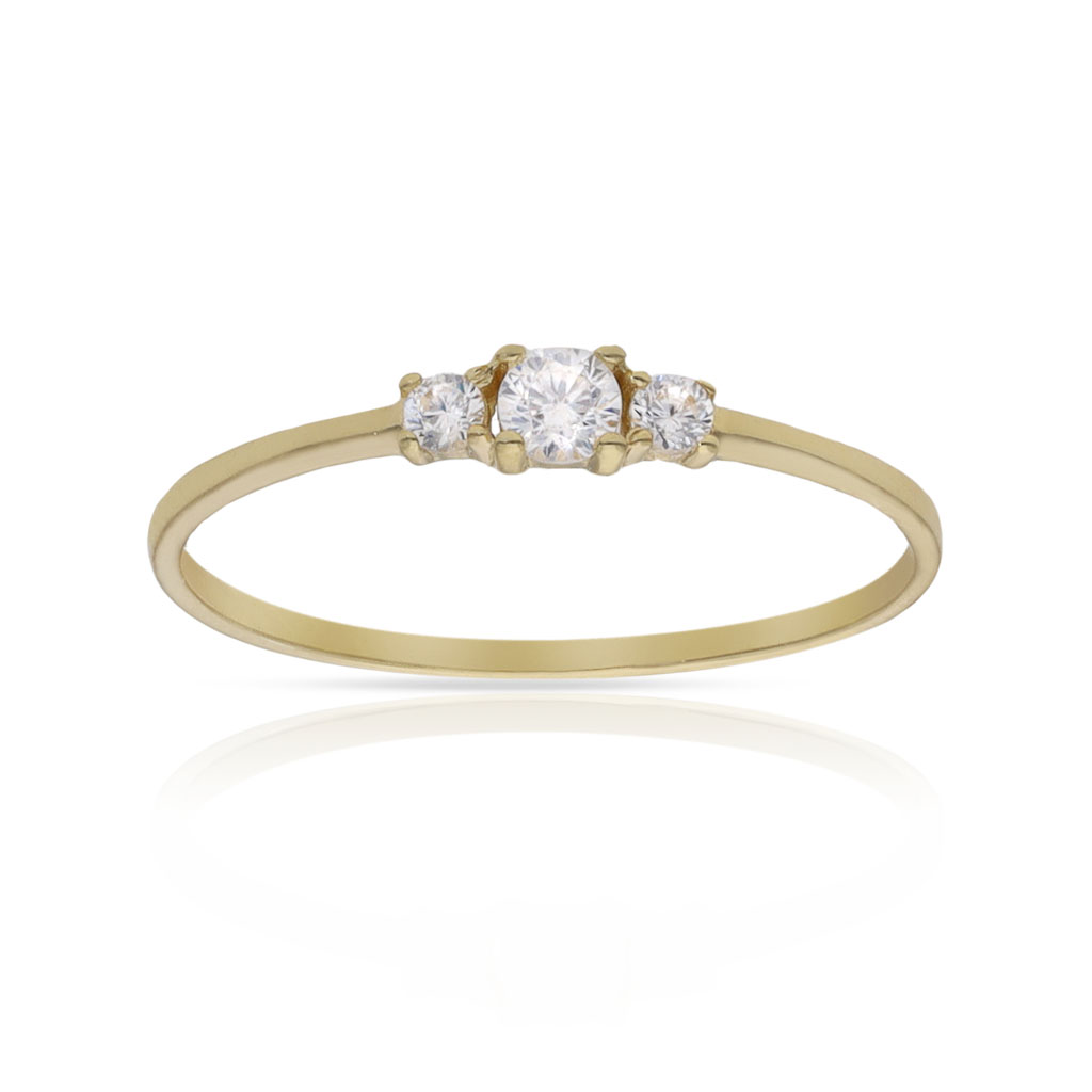 SORTIJA ORO 18KL 3 CIRCONITAS