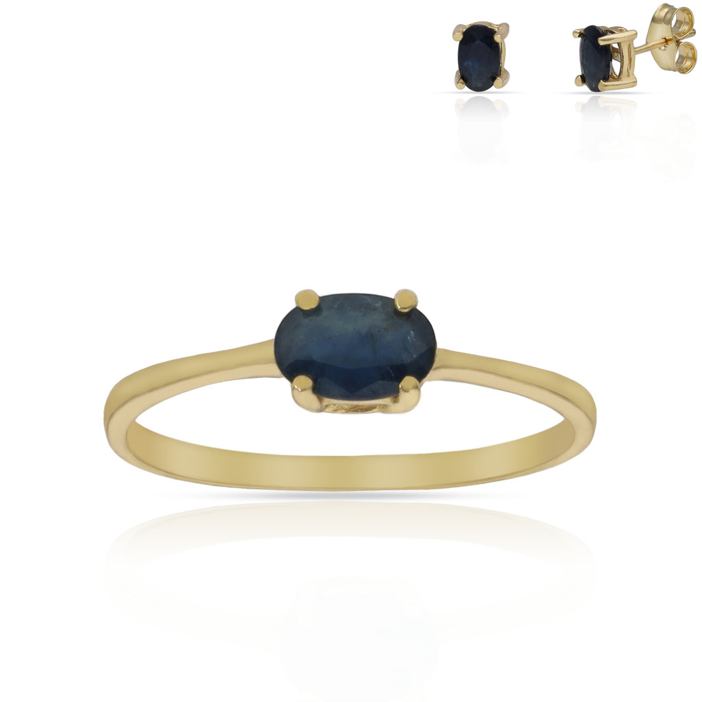 SORTIJA ORO 18KL ZAFIRO FINO - 4x6MM