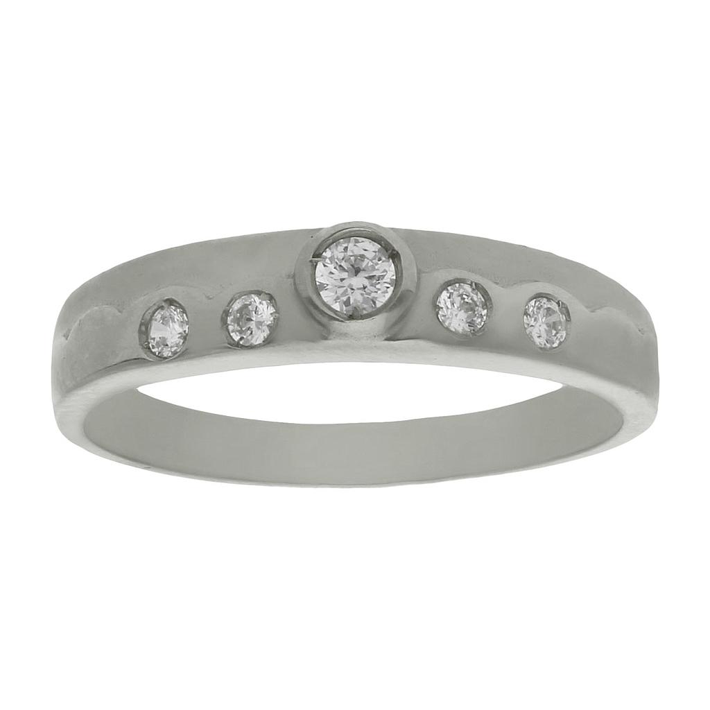 SORTIJA ORO BLANCO 18KL DIAMANTES - STOCK