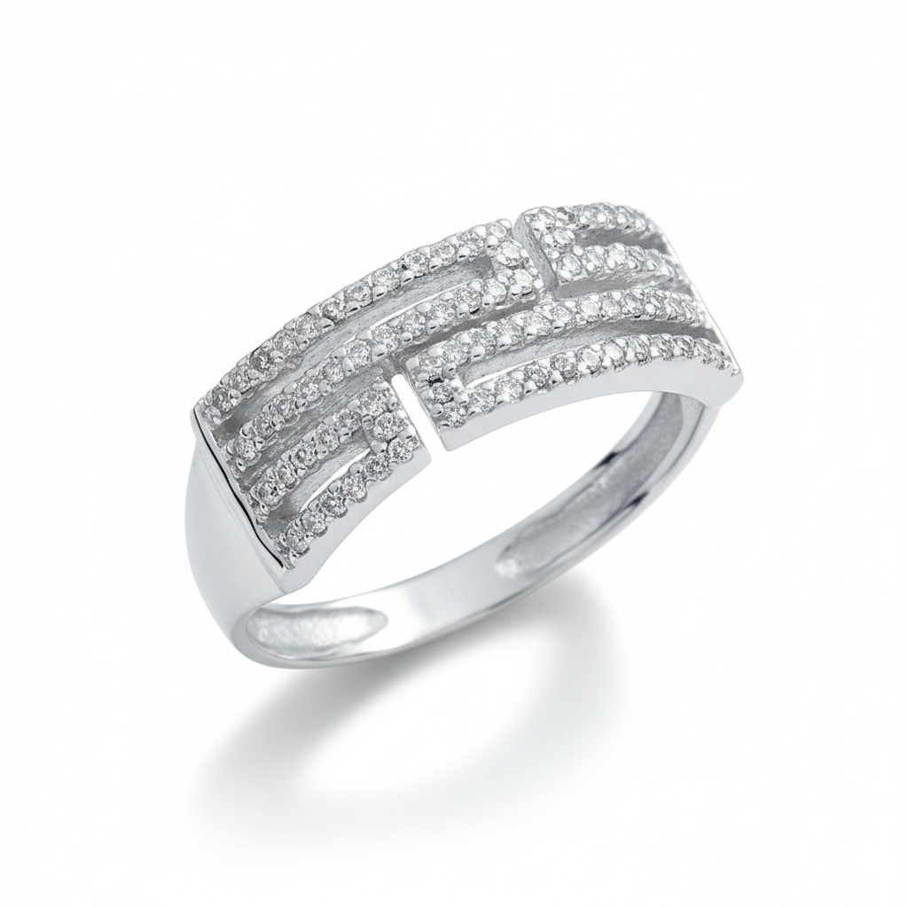 SORTIJA ORO BLANCO 18KL DIAMANTES - STOCK