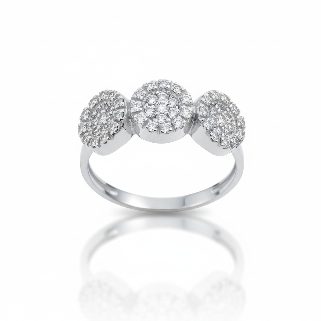 SORTIJA ORO BLANCO 18KL DIAMANTES - STOCK