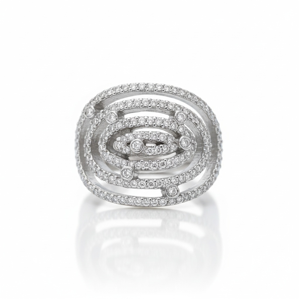 SORTIJA ORO BLANCO 18KL DIAMANTES -  STOCK