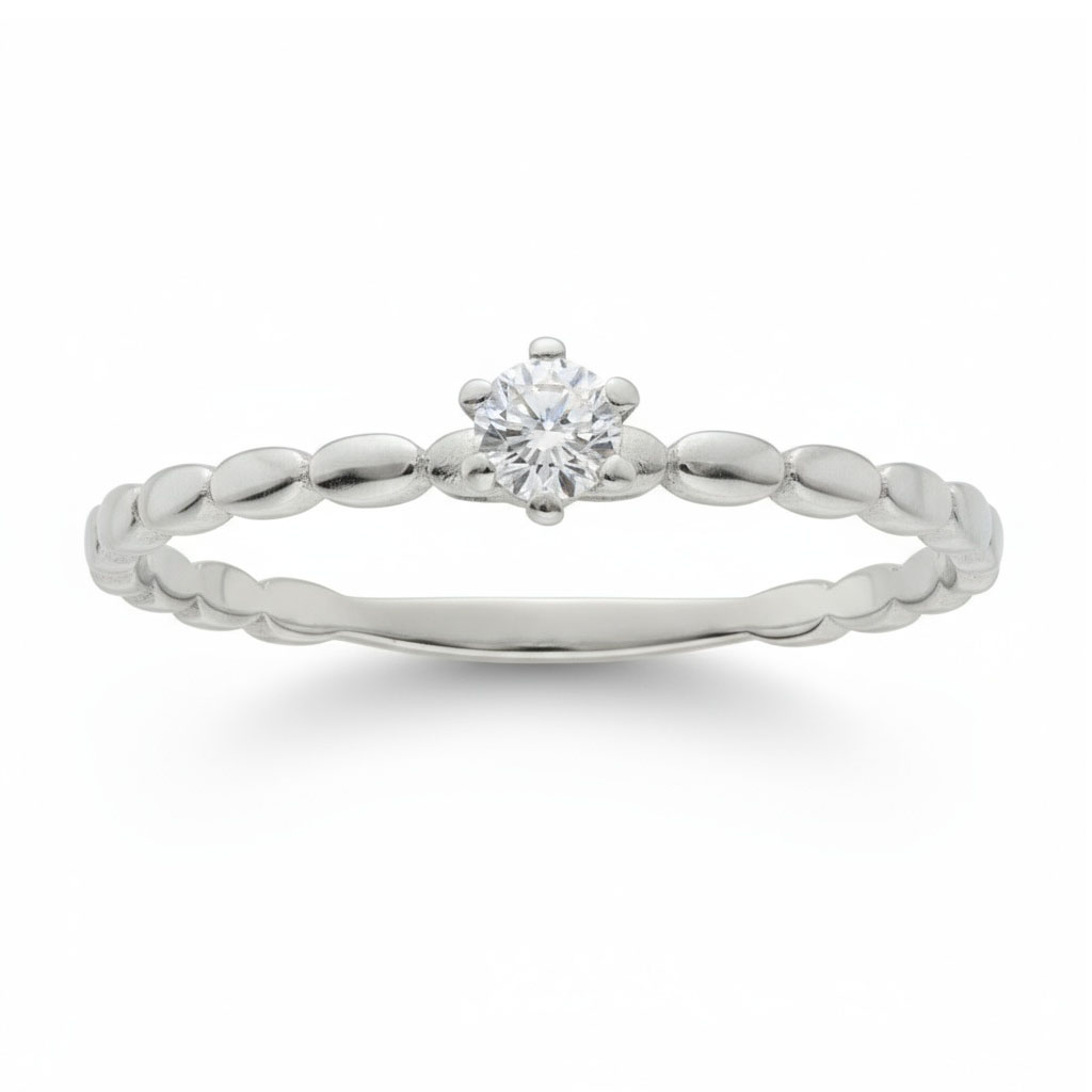 SORTIJA ORO BLANCO 18KL DIAMANTE - STOCK