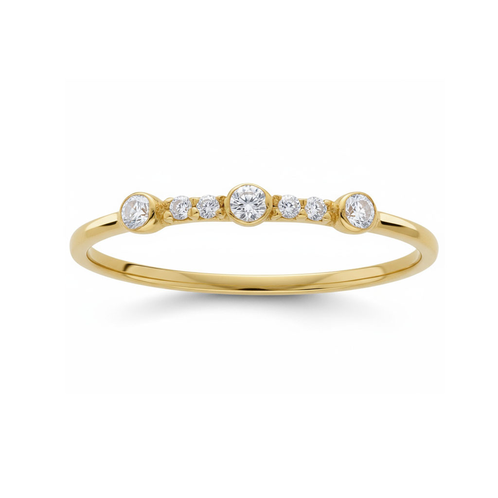 SORTIJA ORO 18KL MEDIA ALIANZA CIRCONITAS