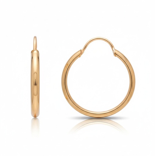 [A191] AROS ORO 18KL MEDIA CAÑA - 15MM