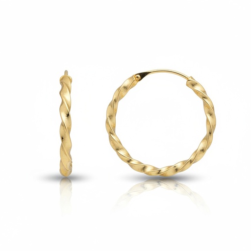 [A313] AROS ORO 18KL RIZADOS - 18MM
