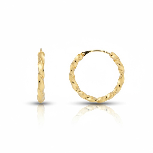 [A316] AROS ORO 18KL RIZADOS - 17MM