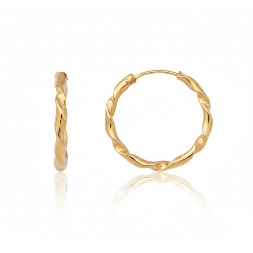 [A322] AROS ORO 18KL RIZADOS - 17MM