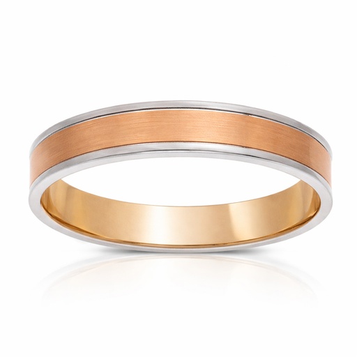ALIANZA ORO ROSA - ORO BLANCO 18KL - 4MM