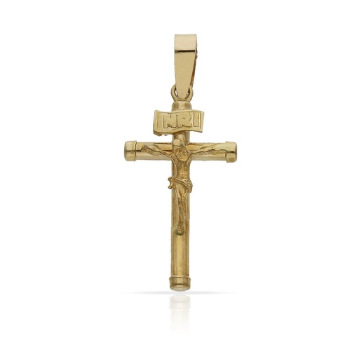 [C101F] CRUZ ORO 18KL CRISTO - 14X23MM
