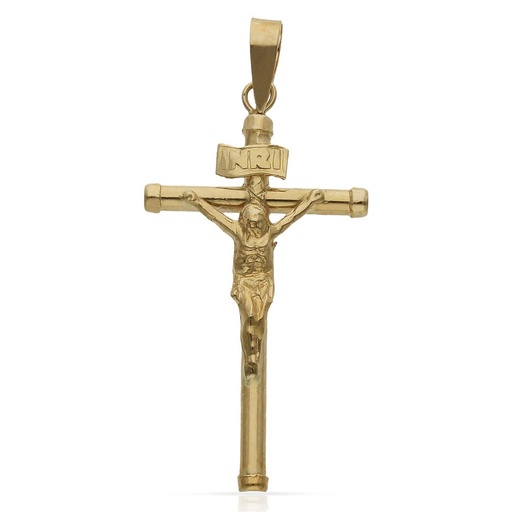 [C104C] CRUZ ORO 18KL CRISTO - 18X32MM