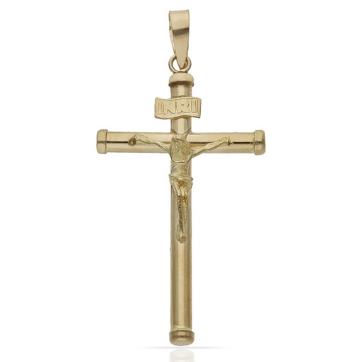 [C136] CRUZ ORO 18KL CRISTO - 21X36MM