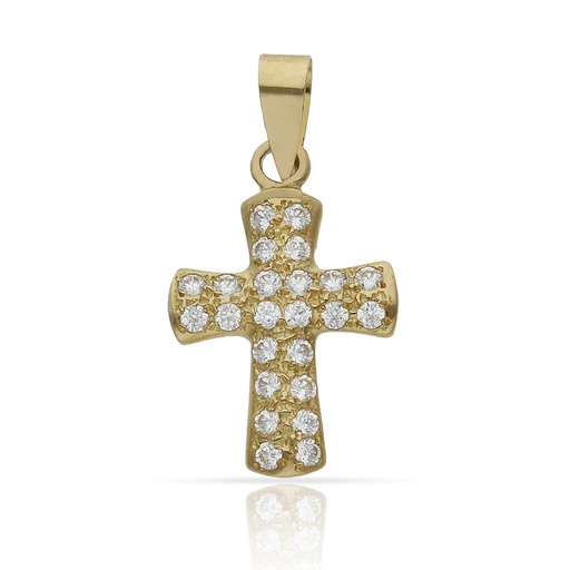 [C1920] CRUZ ORO 18KL CIRCONITAS - 14X22MM