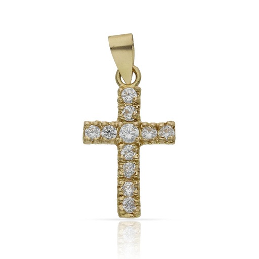 [C248] CRUZ ORO 18KL CIRCONITAS - 12x20MM