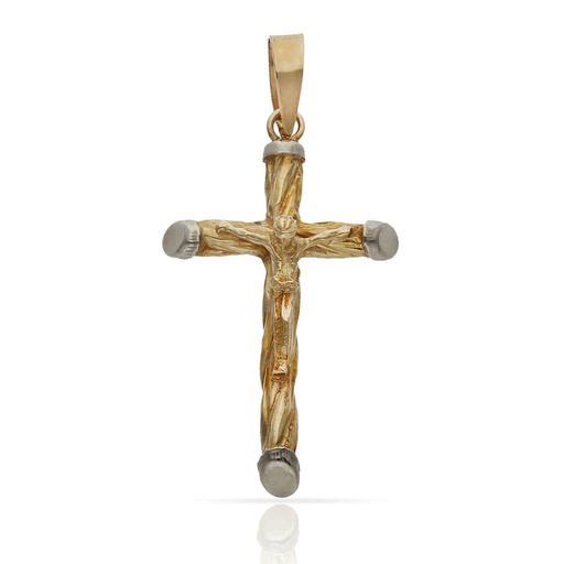 [C2525F] CRUZ ORO 18KL CRISTO- 14X25MM