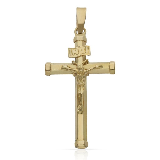 [C4012F] CRUZ ORO 18KL CRISTO - 17X30MM
