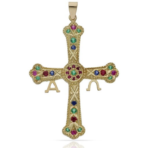 [C416] CRUZ ORO 18KL ASTURIANA - 34x48MM
