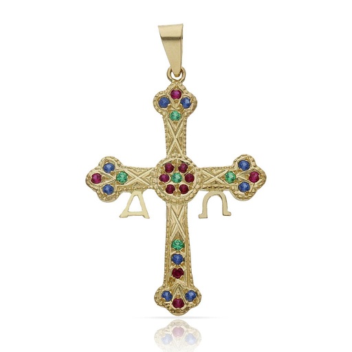 [C418] CRUZ ORO 18KL ASTURIANA - 26x36MM