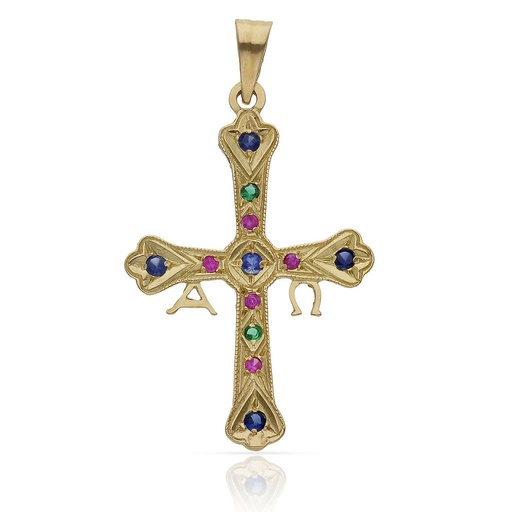 [C422] CRUZ ORO 18KL ASTURIANA - 24x36MM