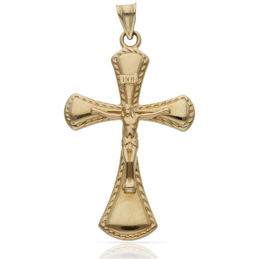 [C447] CRUZ ORO 18KL CRISTO - 22x36MM